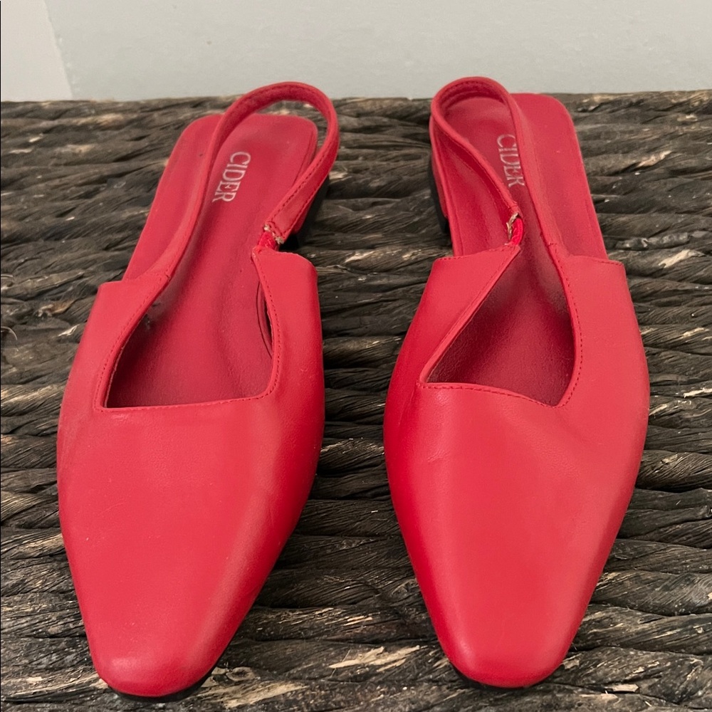Cider Vibrant Red Slingback Flats